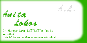 anita lokos business card